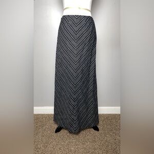Chic Chevron Black and White Maxi Skirt